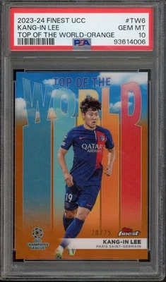 2023-24 Topps Finest UCC KANG-IN LEE #TW6 Top of the World Orange /25 PSA 10 - Image 1 of 2