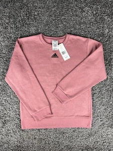 NWT Adidas Pink Sweater Centered Logo Size Youth M 10-12 $40 MSRP - Picture 1 of 8