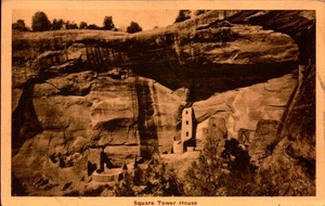 DE COLECCIÓN POSTAL TIPO ALBER-CASA TORRE CUADRADA, PARQUE NACIONAL MESA VERDE, CO BK80 - Imagen 1 de 2
