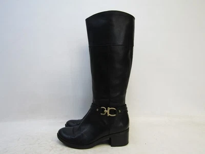 Botas de moda Bandolino para mujer talla 7 M de cuero negro con cremallera de 15" eje hasta la rodilla Foto 1 de 4