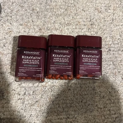 Keranique KeraViatin Suplemento para la salud del cabello y el cuero cabelludo 60 cápsulas blandas Lote de 3 180 Foto 1 de 4