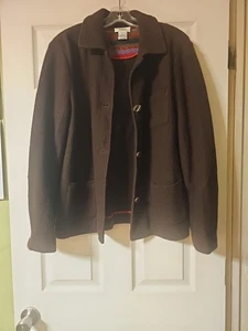 Vintage Talbots Wolljacke mit Ellenbogenpatches dunkelbraun Größe L - Bild 1 von 8