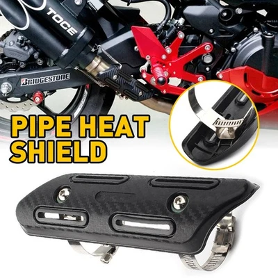 Aluminum Exhaust Muffler Pipe Heat Shield Cover black Universal for Motorcycle — 第 1/4 张图片