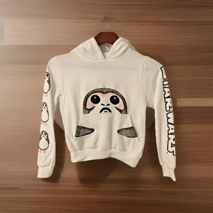 Star Wars Kids Hoodie Porg White Furry M 7/8 - Picture 1 of 10