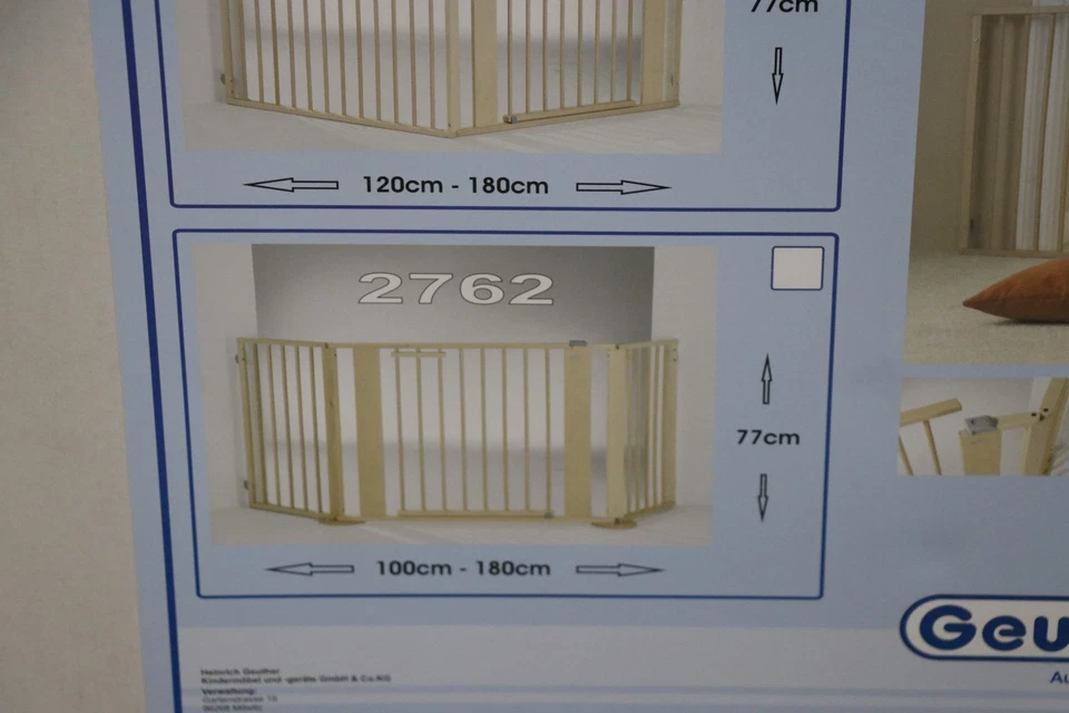 Geuther 2762 Fency Konfigurationsgitter-Set 2 Treppenschutzgitter, Natur - Bild 1 von 1