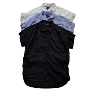 Bundle of 3 J. Crew Shirts Women's Small 100% Irish Linen Baird McNutt Relaxed - Picture 1 of 14