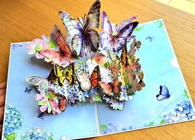 BUTTERFLY 3D Pop-Up Butterflies & Flowers card
