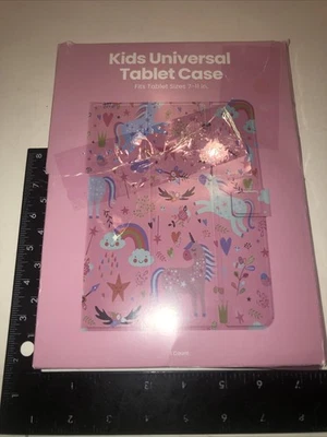 Kids Universal Tablet Case Fits Tablet Sizes 7-11 Inches Pink Unicorn Girls T - Image 1 of 4