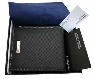 ST DUPONT DEFI LEATHER PERFORATED WALLET BUSINESS CREDIT CARD HOLDER 170402 - Picture 1 of 3