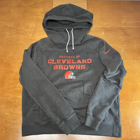 Cleveland Browns Hoodie Womens Large Brown Nike Pullover NFL Long Sleeve Cover