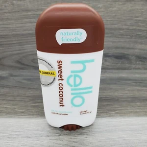 Hello SWEET COCONUT Deodorant mit Sheabutter Aluminium & Parabenfrei 2,6 Unzen - Bild 1 von 2
