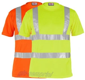 T-SHIRT GIROCOLLO ALTA VISIBILITA' LAVORO PAYPER AVENUE BANDE 3M TAGLIE FORTI - Picture 1 of 3