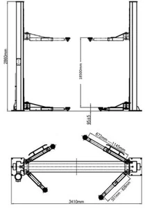 2 Säulen Hebebühne 4000Kg KFZ PKW Bühne Top Angebot Wolf-Germany..-- - Bild 1 von 11