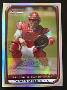 2008 Bowman Chrome Refractor Yadier Molina #162 St. Louis Cardinals - Picture 1 of 2