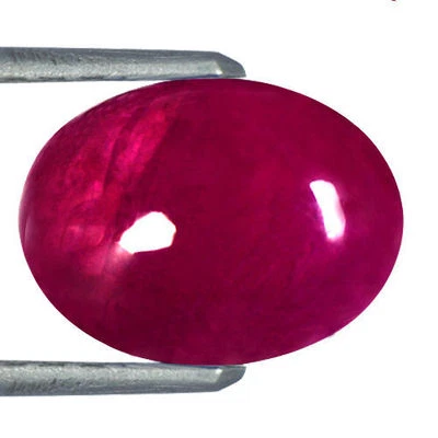 Fine 3.15 Cts Natural Unheated  Ruby Oval  Loose Gemstone Madagascar cabochon - Image 1 of 2