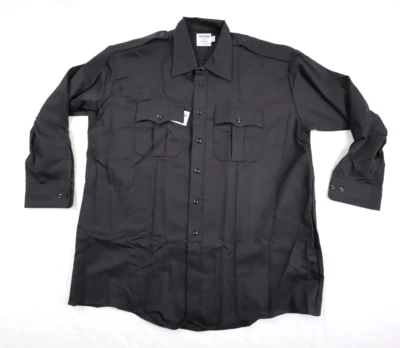 Camisa Uniforme Elbeco Para Hombre Talla 18-18.5 (32/33) Sarga Táctica Negra Manga Larga Foto 1 de 4