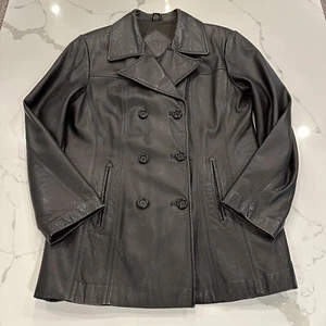 Jacqueline Ferrar Vintage Womens Black Leather Jacket Coat Size L 90’s Y2K - Picture 1 of 15