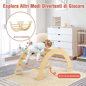 Kletterdreieck Pikler Montessori Set Rutsche Holz Indoor Kinder Kletterbogen - Bild 1 von 12