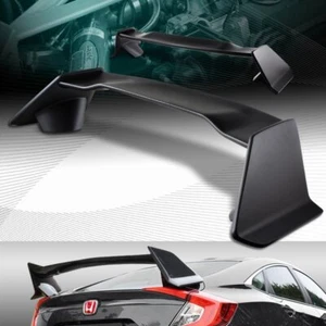 ABS BLACK REAR TRUNK TYPE-R STYLE WING SPOILER FIT 16-21 HONDA CIVIC SEDAN/4DR - Picture 1 of 4