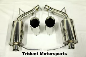 For 11-14 Ford Mustang V6 Trident Motorsports Axle Back Muffler Exhaust TW Tips - Picture 1 of 1