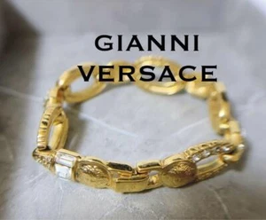 VERSACE Armband Medusa Medaille Motiv klar Strass goldfarben vergoldet - Bild 1 von 11