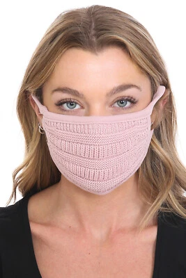 Mascarilla facial acanalada tejida lavable reutilizable C.C Foto 1 de 3