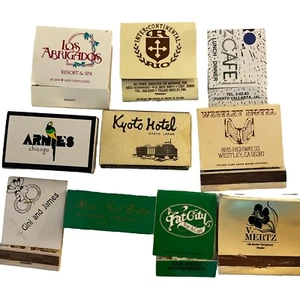 10 pc lot of Vintage advertising matchbooks Hotel Cafe Empty Nice!! - Picture 1 of 5