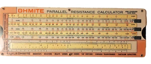 Ohmite Parallel Resistance Calculator Slide Rule OHM's Law ©1949 plastic cover - Picture 1 of 7