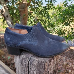 Frye Eleanor Western Shootie Womens 10 Black Heals Bootie Suede Leather 3478071 - Picture 1 of 13