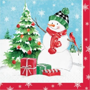 Snowflakes and Snowmen Paper 16 Ct Luncheon Napkins - Picture 1 of 1
