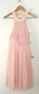 NWT SPEECHLESS Women's Dress Light Pink White Pearl High Neck Fancy Party Gown 9 - Picture 1 of 6