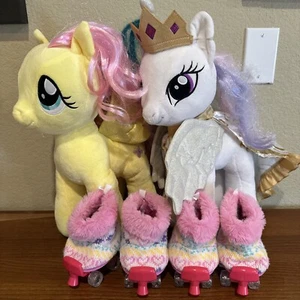 Build A Bear My Little Pony Princess Celestial and Fluttershy 16” Plush Skates - Picture 1 of 8
