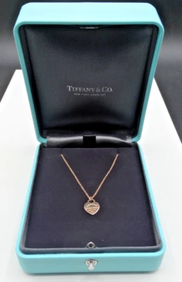 Mini Etiqueta Corazón Return to Tiffany Oro Rosa 750 con caja de cuero Foto 1 de 4