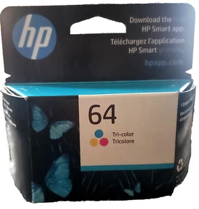 Genuine HP 64 Ink Cartridge -Tri-Color (N9J89AN#140) - EXP: 12/ 2023 - FAST SHIP - Picture 1 of 3