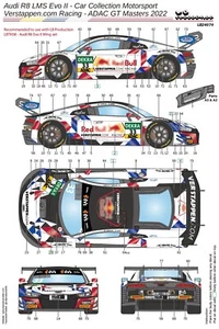 LB Production 1/24 Audi R8 LMS Evo ll Verstappen ADAC Masters 2022 Decal LB24074 - Bild 1 von 3
