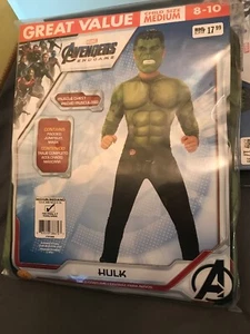 Increíble HULK Marvel Avengers Final Juego Disfraz Muscular Máscara Niño Med 8-10 Nuevo - Imagen 1 de 9