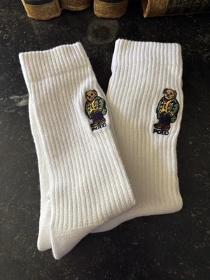 Meias polo masculinas urso Ralph Lauren 2 pares - Imagem 1 de 4