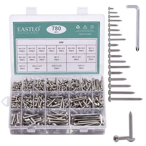 (780 PCS) #4#6#8#10 Pan Head Sheet Metal Screws Assortments 304 Stainless Ste... - Picture 1 of 7