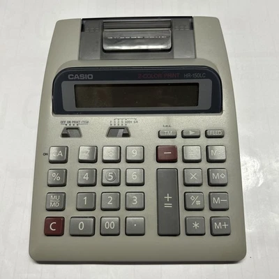 Printing Calculator Casio HR-150LC Plus 2-Color Battery/Cord operated - Image 1 of 4