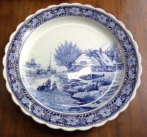 BOCH Belgium BLUE DELFT Charger 16" Plate Platter Royal Sphinx Boat Windmill - Picture 1 of 12