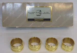 Baldwin Messing poliert Dover Serviettenringe Set 4 in Box 7535 Classic Collection - Bild 1 von 8