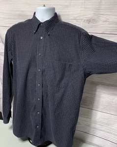 Eddie Bauer Tall Medium Long Sleeve Black Check Men's Button Up Shirt - Picture 1 of 24