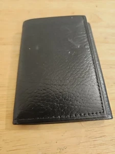 Portafoglio uomo vintage Amity in pelle nera con tre scomparti in pelle, leggi desc. - Foto 1 di 8