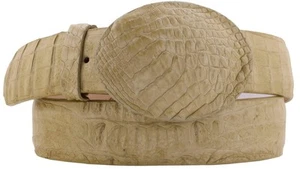 Mens Rodeo Wear Belt Cowboy Leather Almond All Real Crocodile Skin Size 34 - Picture 1 of 4