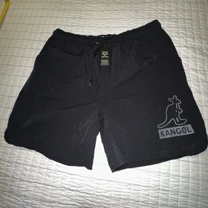 Pantalón Corto de Natación Kangol Clay Court Tonal Negro Grande Nuevo Con Etiquetas - Imagen 1 de 11