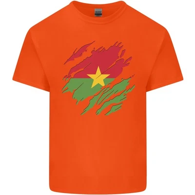 Torn Burkina Faso Flag Day Football Kids T-Shirt Childrens - Image 1 of 4
