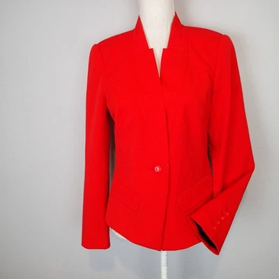 Trina Turk одна кнопка красный блейзер куртка женщин размер 6 - Изображение 1 из 4