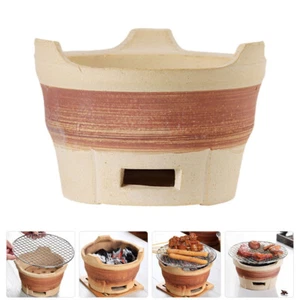 Outdoor Charcoal Grill Clay Stove Portable Cooking for Camping Barbecue - Picture 1 of 12