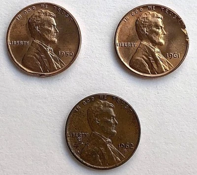 SET OF 3 ERROR LINCOLN CENTS  -  "RAGGED EDGE" and PLANCHET PEEL - FREE SHIP! - Image 1 of 4