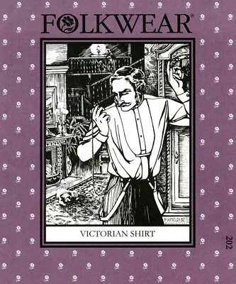 Camisa folkwear masculina vitoriana, camisa de noite ou túnica feminina padrão de costura # 202 - Imagem 1 de 3